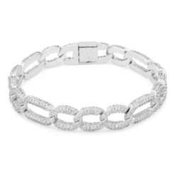 10mm Iced Figaro Bracelet -King Ice 10mm iced figaro bracelet gold plated white gold 8 king ice 31822473658543