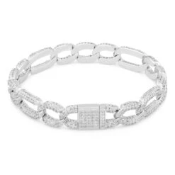 10mm Iced Figaro Bracelet -King Ice 10mm iced figaro bracelet king ice 31822506852527