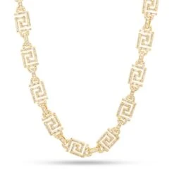 10mm Iced Greek Key Chain