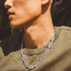 10mm Iced Greek Key Chain 22 10mm Iced Greek Key Chain -King Ice 10mm iced greek key chain king ice 30547333775535