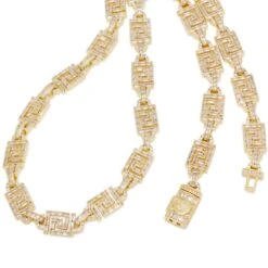 10mm Iced Greek Key Chain 16 10mm Iced Greek Key Chain -King Ice 10mm iced greek key chain king ice 30547360776367