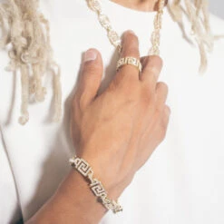 10mm Iced Greek Key Chain 21 10mm Iced Greek Key Chain -King Ice 10mm iced greek key chain king ice 35113985114287