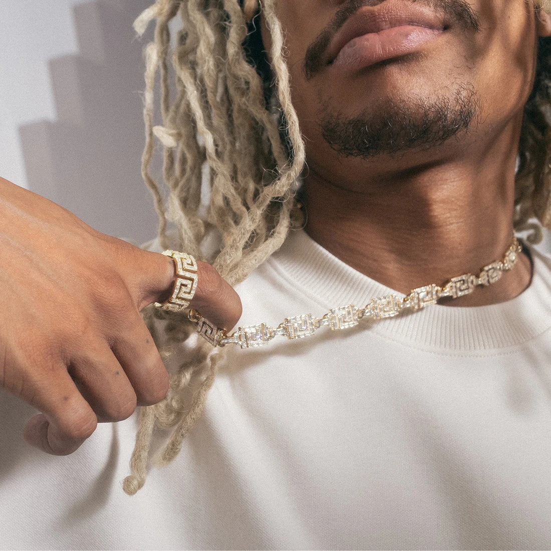 10mm Iced Greek Key Chain 12 10mm Iced Greek Key Chain - Image 12