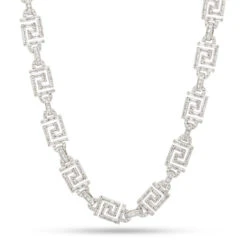 10mm Iced Greek Key Chain 17 10mm Iced Greek Key Chain -King Ice 10mm iced greek key chain white gold 20 king ice 30584037081263