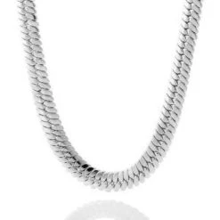 10mm Thick Herringbone Chain -King Ice 10mm thick herringbone chain gold plated white gold 18 king ice 30594767880367