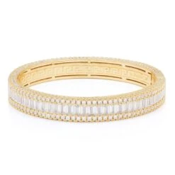 11mm Baguette-Cut Bangle Bracelet