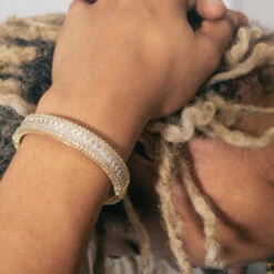 11mm Baguette-Cut Bangle Bracelet -King Ice 11mm baguette cut bangle bracelet king ice 35113979936943