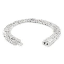 12mm Iced Herringbone Bracelet -King Ice 12mm iced herringbone bracelet king ice 35494946439343
