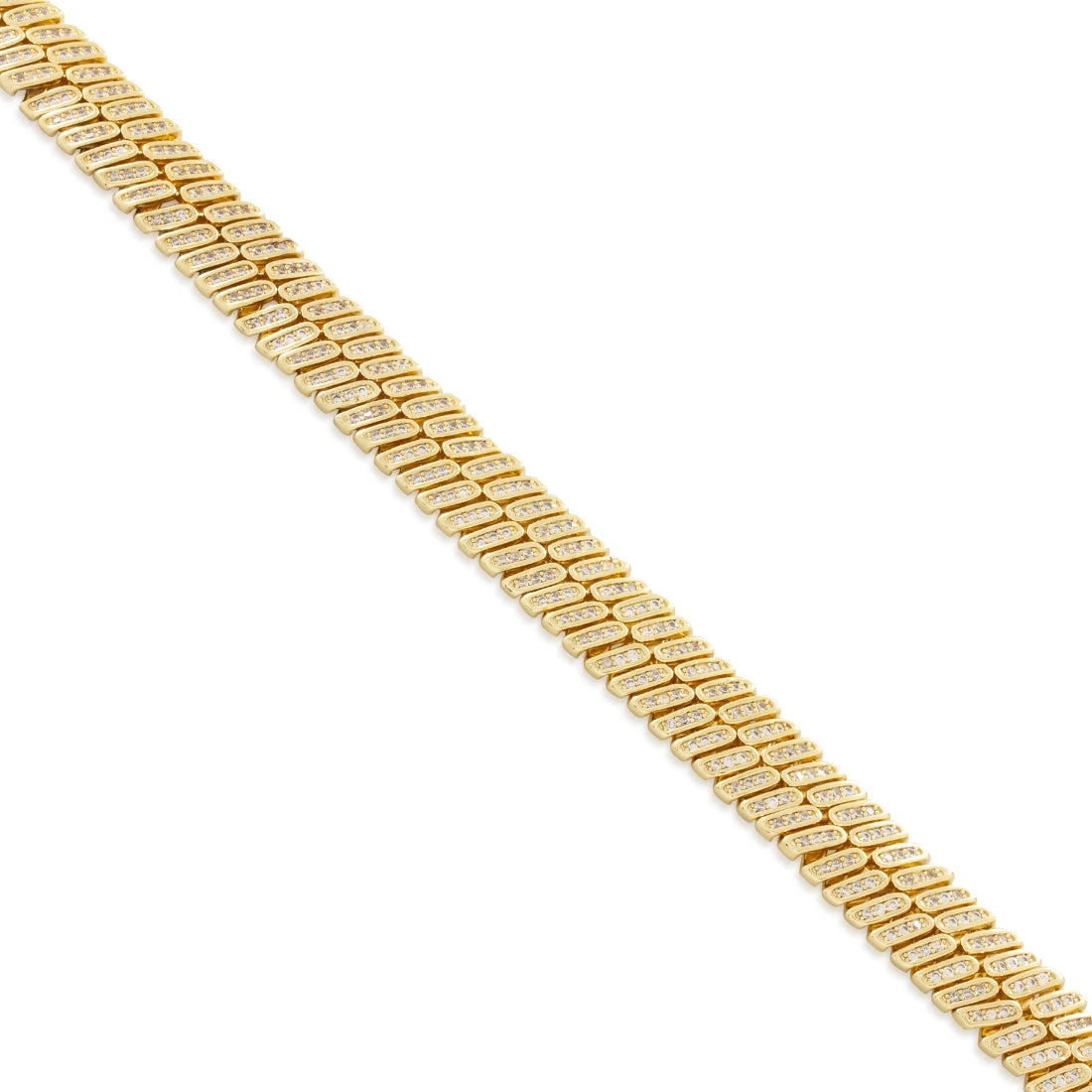 12mm Iced Herringbone Chain 3 12mm Iced Herringbone Chain - Image 3