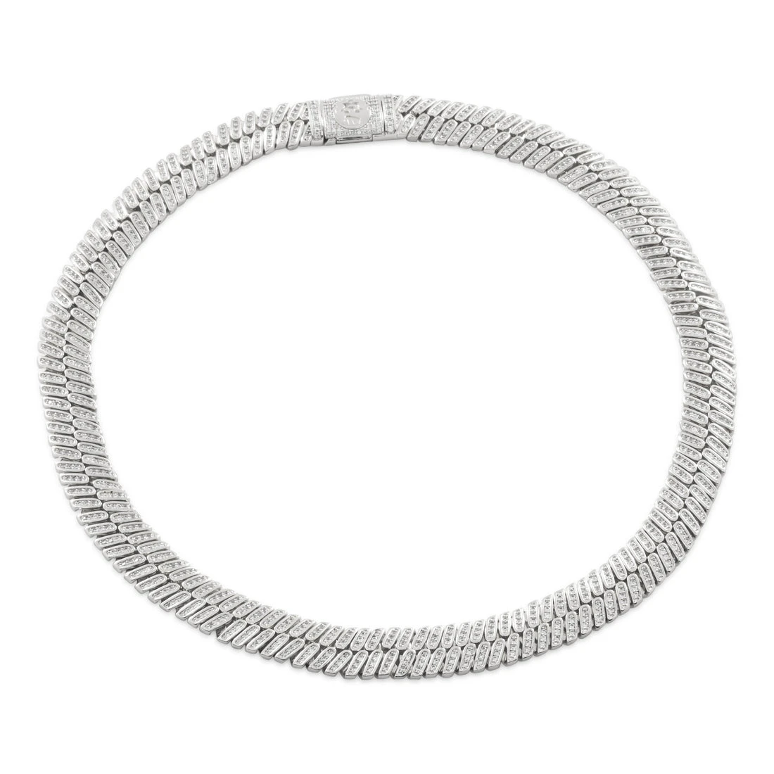 12mm Iced Herringbone Chain 4 12mm Iced Herringbone Chain - Image 4