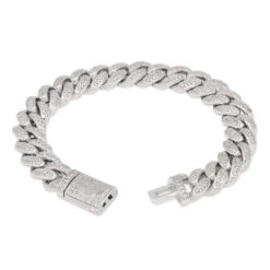 12mm Iced Miami Cuban Link Bracelet -King Ice 12mm iced miami cuban bracelet king ice 30596450779311
