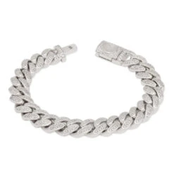 12mm Iced Miami Cuban Link Bracelet -King Ice 12mm iced miami cuban bracelet white gold 7 king ice 30596479647919