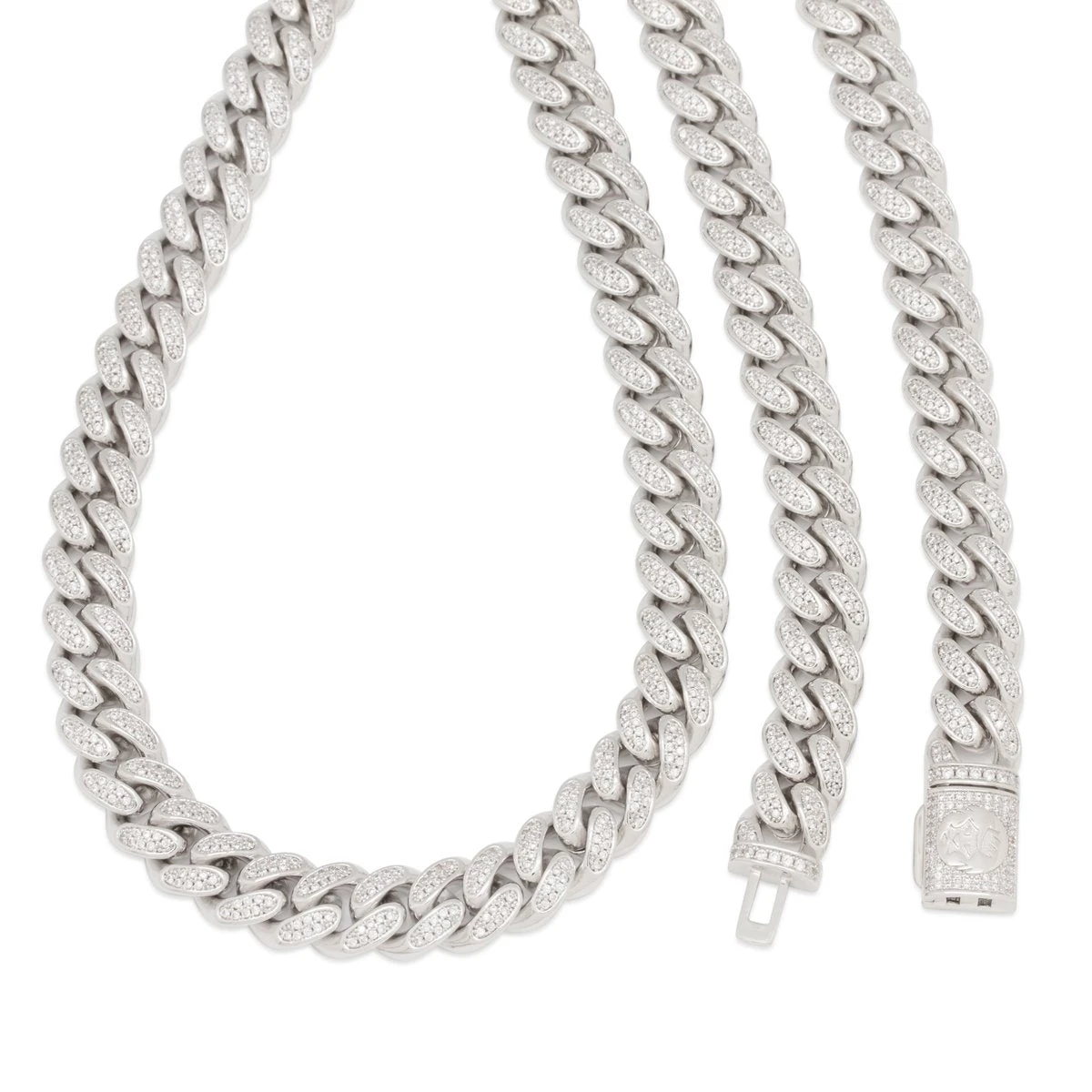 12mm Iced Miami Cuban Link Chain 5 12mm Iced Miami Cuban Link Chain - Image 5