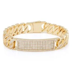 12mm Iced Miami Cuban Link ID Bracelet