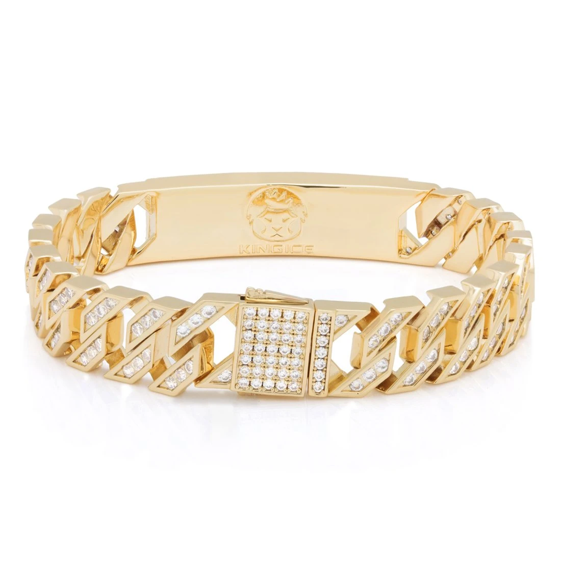 12mm Iced Miami Cuban Link ID Bracelet 2 12mm Iced Miami Cuban Link ID Bracelet - Image 2