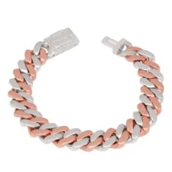 12mm Rose Gold Iced Diamond-Cut Miami Cuban Link Bracelet -King Ice 12mm rose gold iced diamond cut miami cuban bracelet king ice 32649837281455