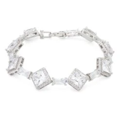 14mm Clustered Princess-Cut Tennis Bracelet -King Ice 14mm clustered princess cut tennis bracelet white gold 8 king ice 30596857757871