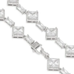 14mm Clustered Princess-Cut Tennis Chain -King Ice 14mm clustered princess cut tennis chain king ice 30549615902895