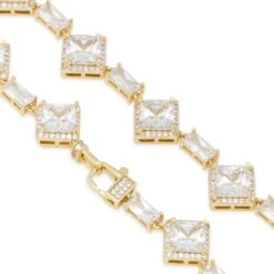 14mm Clustered Princess-Cut Tennis Chain -King Ice 14mm clustered princess cut tennis chain king ice 30580931526831