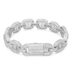 14mm Iced Baguette-Cut G-Link Bracelet -King Ice 14mm iced baguette cut g link bracelet king ice 31822507868335