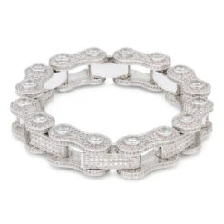 14mm Iced Bike Chain Bracelet -King Ice 14mm iced bike chain bracelet king ice 14871420174390