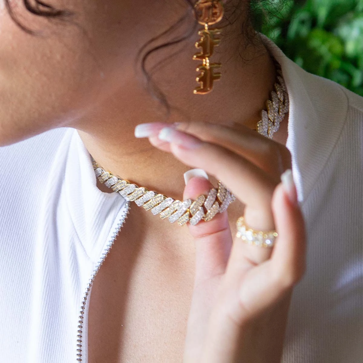 15mm Iced Diamond-Cut Miami Cuban Link Choker Chain 2 15mm Iced Diamond-Cut Miami Cuban Link Choker Chain - Image 2