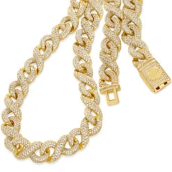 15mm Infinity Link Chain 18 15mm Infinity Link Chain -King Ice 15mm infinity link chain king ice 36163251241135