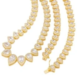 16mm Pear-Cut Tennis Chain -King Ice 16mm pear cut tennis chain king ice 30599562657967