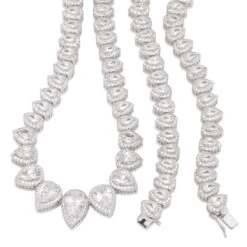 16mm Pear-Cut Tennis Chain -King Ice 16mm pear cut tennis chain king ice 30599625965743