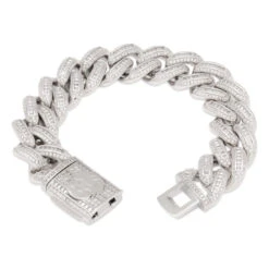 18mm Iced Baguette Miami Cuban Link Bracelet -King Ice 18mm iced baguette miami cuban bracelet king ice 30595785457839
