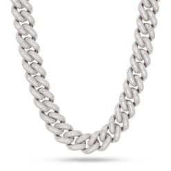 18mm Iced Baguette Miami Cuban Link Chain -King Ice 18mm iced baguette miami cuban chain gold plated white gold 18 king ice 30533326373039