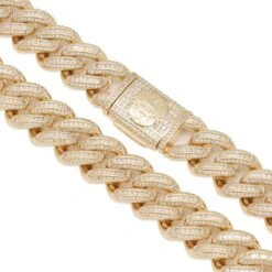 18mm Iced Baguette Miami Cuban Link Chain -King Ice 18mm iced baguette miami cuban chain king ice 30530370338991