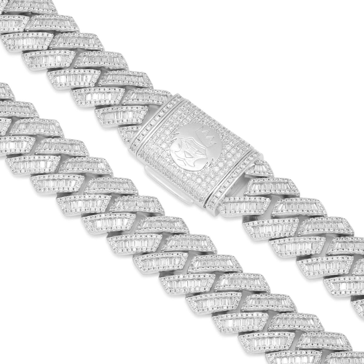 18mm Iced Diamond Cut Baguette Miami Cuban Link Chain 7 18mm Iced Diamond Cut Baguette Miami Cuban Link Chain - Image 7