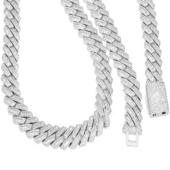 18mm Iced Diamond Cut Baguette Miami Cuban Link Chain 12 18mm Iced Diamond Cut Baguette Miami Cuban Link Chain -King Ice 18mm iced diamond cut baguette miami cuban chain king ice 30528529006767