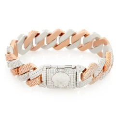 18mm Iced Diamond Cut Miami Cuban Link Bracelet -King Ice 18mm iced diamond cut miami cuban bracelet king ice 34479727542447