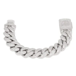 18mm Iced Miami Cuban Link Bracelet -King Ice 18mm iced miami cuban bracelet white gold 7 king ice 30595435593903