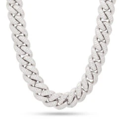 18mm Iced Miami Cuban Link Chain -King Ice 18mm iced miami cuban chain gold plated white gold 18 king ice 30533213257903