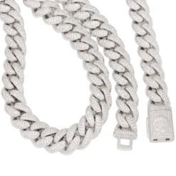 18mm Iced Miami Cuban Link Chain -King Ice 18mm iced miami cuban chain king ice 25138027298991