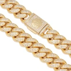 18mm Iced Miami Cuban Link Chain -King Ice 18mm iced miami cuban chain king ice 30533073961135