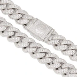 18mm Iced Miami Cuban Link Chain -King Ice 18mm iced miami cuban chain king ice 30533074485423