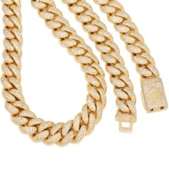 18mm Iced Miami Cuban Link Chain -King Ice 18mm iced miami cuban chain king ice 30533104304303