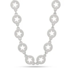 20mm Circled Star Chain -King Ice 20mm circled star chain gold plated white gold 18 king ice 31650368946351