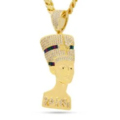 3D Boss Nefertiti Necklace -King Ice 2pac x king ice 3d boss nefertiti necklace 14k gold 3 1 king ice 30590406131887