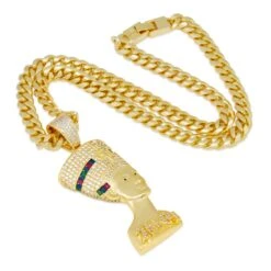 3D Boss Nefertiti Necklace -King Ice 2pac x king ice 3d boss nefertiti necklace king ice 30590216962223
