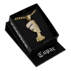 3D Boss Nefertiti Necklace -King Ice 2pac x king ice 3d boss nefertiti necklace king ice 30590365532335