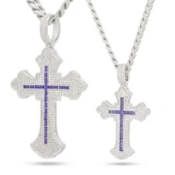 Fleur De Lis Cross Necklace 39 Fleur De Lis Cross Necklace -King Ice 2pac x king ice fleur de lis cross necklace king ice 30548593803439