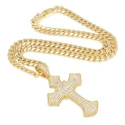 Fleur De Lis Cross Necklace 26 Fleur De Lis Cross Necklace -King Ice 2pac x king ice fleur de lis cross necklace king ice 30570911989935