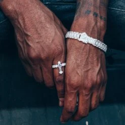 Fleur De Lis Cross Ring -King Ice 2pac x king ice fleur de lis cross ring king ice 30593665237167