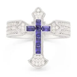 Fleur De Lis Cross Ring -King Ice 2pac x king ice fleur de lis cross ring king ice 30593715404975
