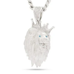 3D Boss Roaring Lion Necklace -King Ice 3d boss roaring lion necklace white gold 2 6 king ice 30591159959727